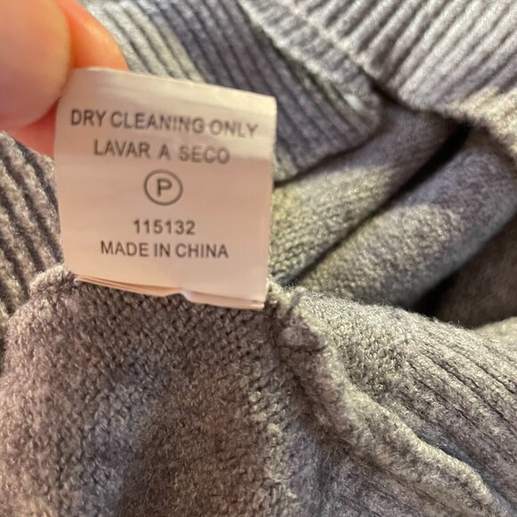 Pink Clover Size L Carson Crewneck Sweater Gray Cuffed Long Sleeves Buttons - Picture 13 of 13